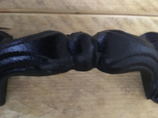 Door handle made of cast iron, Rasolie, beautiful black handle.